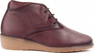 Purapiel Akila 104902 Womens Leather Wedge Ankle Boot, burgundy, 8.5 UK