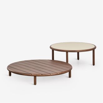 Sklum Set De 2 Mesas De Centro Para Jard&iacute;n Redondas En Madera De Acacia Olivia Sklum