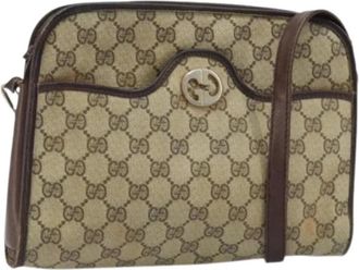Gucci Pre-owned Cross Body Bags, female, Beige, Size: ONE SIZE Pre-owned Vintage Shoulder Bag