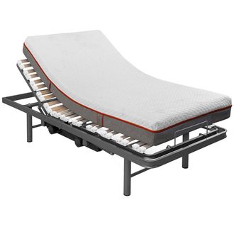 Colchones Aznar Pack Colch&oacute;n Articulado Viscoel&aacute;stica Altura 22 Cm + Cama Articulada 4 Planos El&eacute;ctrica 90x190 Cm