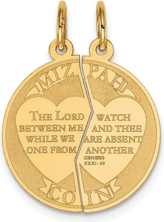 Diamond2Deal 14k Yellow Gold 2-piece Mizpah Charm