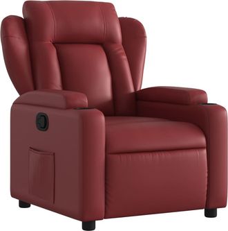 vidaXL Sill&oacute;n Reclinable De Cuero Sint&eacute;tico Rojo Tinto Vidaxl