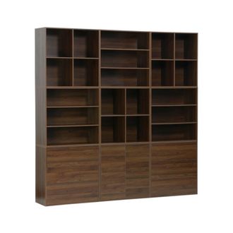 Sweeek Kit de estanter&iacute;a modular de madera, 9 elementos, nogal