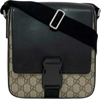 Gucci Pre-owned Cross Body Bags, male, Beige, Size: ONE SIZE Pre-owned Leather Cross Body Bag