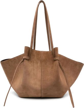 Yuzefi Bruine leren tas - Dames - Shoppers - Bruin - ONE Size - Tassen
