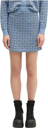 Kenzo Rokken, Dames, Blauw, M, Katoen, Weave Woven-Patterned Mini Rok