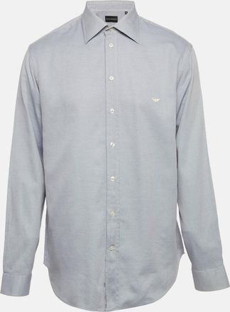 Emporio Armani Blue Cotton Long Sleeve Shirt
