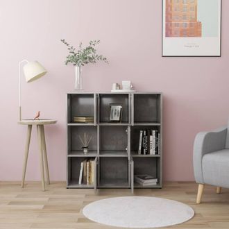 Berkfield Home Decorative Book Cabinet Concrete Grey 90x30x90 cm Engineered Wood | Size: 90 x 30 x 90 cm