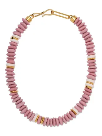 Lizzie Fortunato Laguna beaded necklace - women - Gold Plated Brass/Gold Plated/Recycled Glass - One Size - Pink