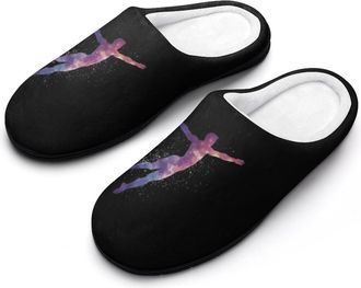 Generic Gymnastics Man Cotton Slipper for Women Indoor Outdoor House Shoes Anti-Skid Slippers with Rubber Sole