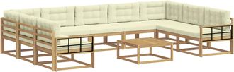 vidaXL Conjunto De Sof&aacute;s De Exterior 10 Uds. Blanco Y Crema Vidaxl