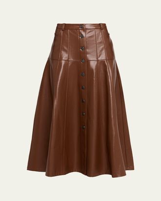 Cinq &agrave; Sept Veena Vegan Leather Midi Skirt