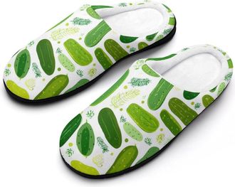 Generic Pickles Funny Mens Cotton Slippers Shoes Novelty Soft Non-Slip Sole Home Shoe