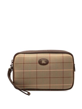 Burberry Clutch in tela con motivo Vintage Check XX secolo - Marrone