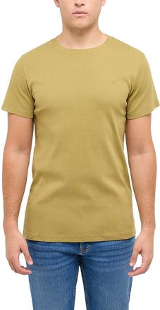 Mustang Kurzarmshirt MUSTANG Herren Style Allen, Herren, Gr. XXL, khaki, Strick, 100% Baumwolle, Rundhals, Shirts Kurzarmshirt