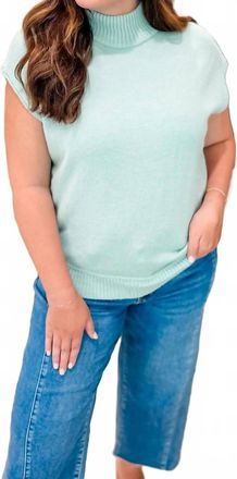 Pinch Design Call Me Maybe Cap Sleeve Sweater In Mint