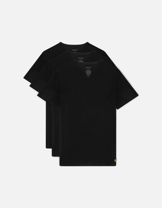 Lyle & Scott Lyle And Scott Mens 3-Pack Lounge V-Neck T-Shirts - Black - Size: 38