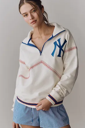 Terez Cotton MLB Quarter-Zip Sweatshirt