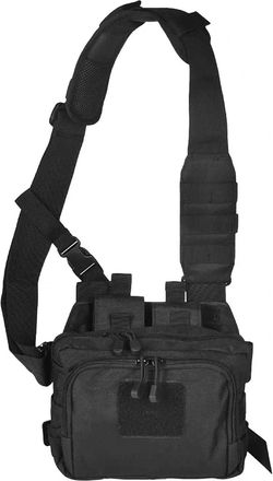 Generic Compatible For Tactical Sling Ammo Bag, 2-Banger Pistol Case Crossbody Shoulder Pack, Black(Black color)