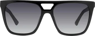 Kurt Geiger 56mm Gradient Square Sunglasses in Black/Dark Grey at Nordstrom