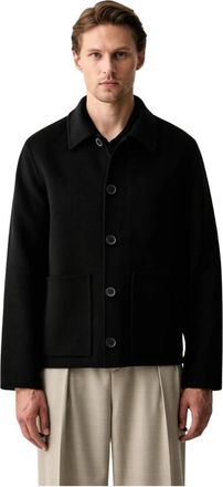 Marc O'Polo Shirt Jacket - Heren - Zomerjassen - Zwart - L - Wol - Jassen