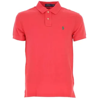 Polo Ralph Lauren Polo Shirts, male, Red, XS, Slim Fit Piqué Cotton Polo Shirt