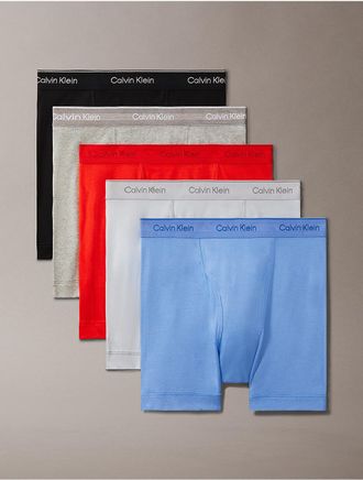 Calvin Klein Mens Cotton Classics 5-Pack Boxer Brief - Blue - XL