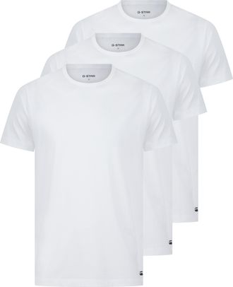 G-Star T-Shirt G-STAR COVE, T-SHIRTS 3 PACK CREW, Herren, Gr. XXL, hellwei&szlig;, Jersey, Obermaterial: 50% Baumwolle, 45% Modal, 5% Elasthan, unifarben, regular 
