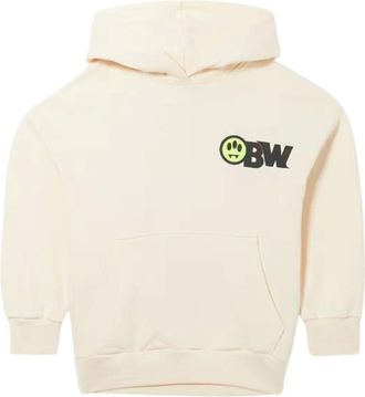 Barrow Kids Sweatshirts, male, Beige, 8 Y, Printed Hoodie with Kangaroo Pocket