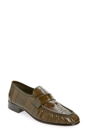 The Row Soft Eelskin Loafer in Olive Oli at Nordstrom, Size 6.5Us