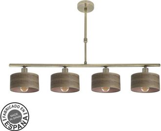 Fabrilamp Lampara Gilda 4xe14 Cuero/madera Oscura Regx76x14 Cm