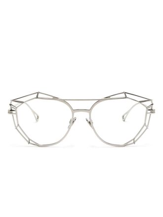 Cazal 5004 bril met geometrisch montuur - Zilver