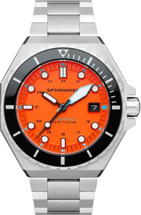 Spinnaker Dumas Automatic Bracelet Watch, 44mm in Orange at Nordstrom