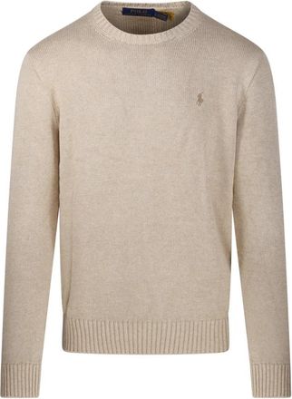 Ralph Lauren Trui met Ronde Hals - Heren - Ronde hals truien - Grijs - XL - Leer - Truien & Vesten