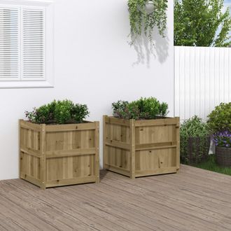 vidaXL Vidaxl - Jardineras De Exterior 2 Unidades Madera Impregnada De Pino