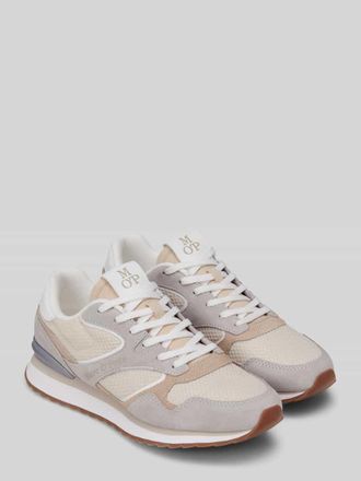 Marc O'Polo Low Top Sneaker aus Leder und recyceltem Polyester Modell MAXIMA in Hellgrau, Gr&ouml;&szlig;e 36