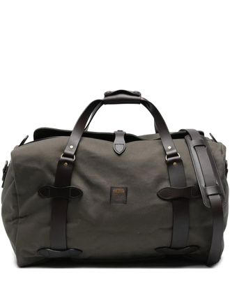 Filson medium leather-trim duffle bag - men - Cotton/Cotton/Calf Leather - One Size - Green