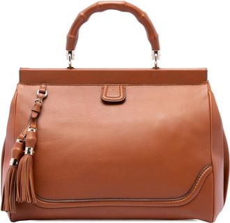 Gucci Pre-owned Gucci Medium Calfskin Bold Bamboo Top Handle Bag Ladies UHQASUL738BALW52