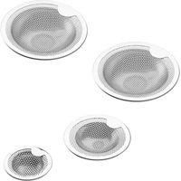 OEM Limpiadores De Desag&uuml;es Para Fregadero De Cocina, Acero Inoxidable, Juego De 4, Color: Plata - Crezuo