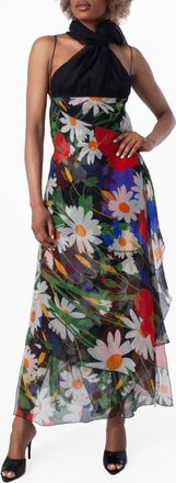 Burberry Daisy Garden Silk Blend Dress, Brand Size 10 ( US Size 8 )