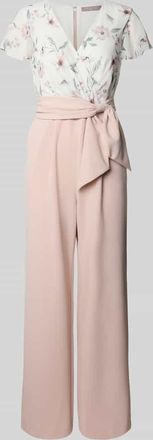 Christian Berg Cocktail Jumpsuit mit V-Ausschnitt in Hellrosa, Größe 42