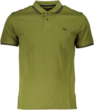Harmont & Blaine Tops, Heren, Groen, XL, Katoen, Scherp groen contrast poloshirt