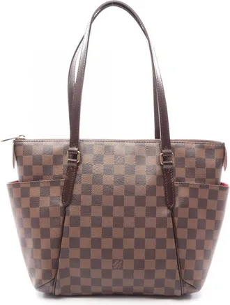Louis Vuitton Brown Coated Canvas Leather Handbag Tote Bag (Pre-Owned)