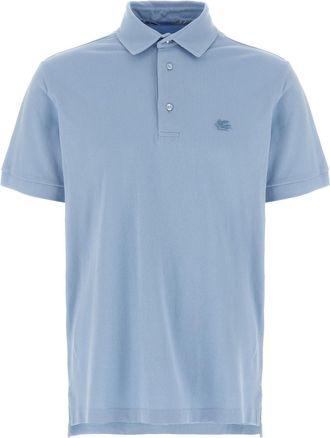 Etro Light Blue Pegaso polo shirt