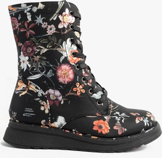 Heavenly Feet Martina4 Print Fantasy Womens Ankle Boots Black - Size UK 4