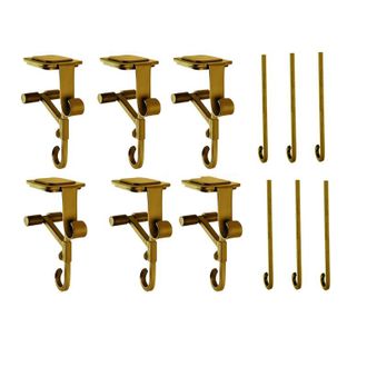 OEM Soporte Para Guirnaldas Con Doble Clip, De 1,27 A 21,6 Cm, Soporta Hasta 9 Kg, Color Dorado, Paquete De 6 Unidades