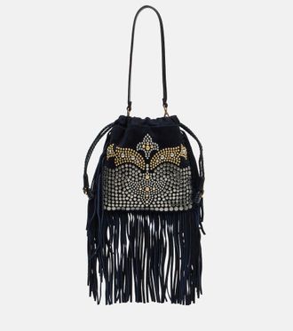 Etro Kalispera Small studded suede shoulder bag