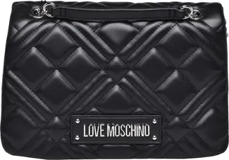 Love Moschino Black Polyurethane Quilted Crossbody Bag