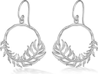 Dower & Hall Angel Feather Circle Drop Earrings