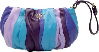 Prada Pre-owned Prada Nappa Trembled Blossoms Stripes Clutch Ladies MM1VW9EWS85KMWZG